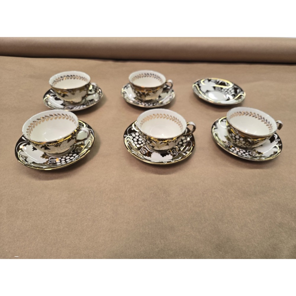 Vintage Gray's Pottery England, 4 Sets Of Coffee Cup&Saucer, Extra Cup & Saucers